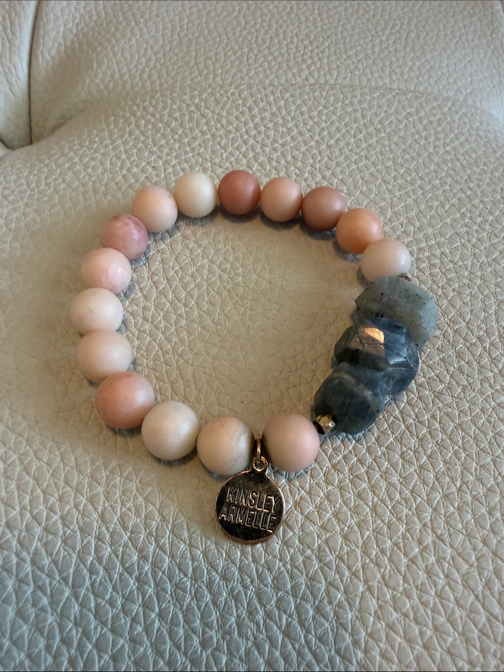Kinsley Armelle Blush and Slate Beaded Stretch Bracelet